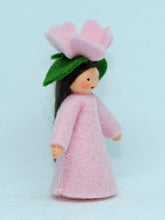 Sweet Briar Fairy (miniature standing felt doll, flower hat)