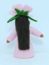 Sweet Briar Fairy (miniature standing felt doll, flower hat)