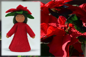 Poinsettia Fairy | Waldorf Doll Shop | Eco Flower Fairies | Handmade by Ambrosius
