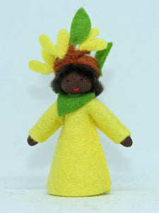 Easter Tree Prince (miniature standing felt doll, flower hat)
