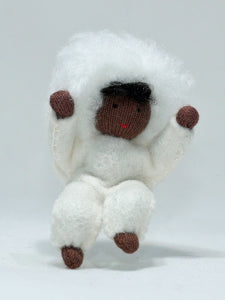 Handmade Snow Baby Doll by Ambrosius – Eco-Friendly Wool Felt Waldorf Toy from Eco Flower Fairies LLC