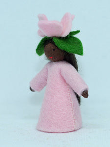 Sweet Briar Fairy (miniature standing felt doll, flower hat)