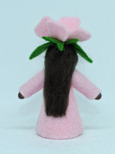 Sweet Briar Fairy (miniature standing felt doll, flower hat)