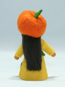 Pumpkin Fairy Doll – 2.5" & 3.5" Handmade Felt Waldorf Decorations by Ambrosius