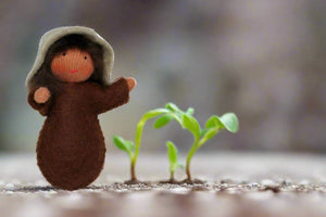 Handmade Seed Baby Doll by Ambrosius – Eco-Friendly Wool Felt Waldorf Toy from Eco Flower Fairies LLC