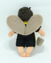 Bee Baby (miniature bendable hanging felt doll, with apron) - Eco Flower Fairies LLC - Waldorf Doll Shop - Handmade by Ambrosius