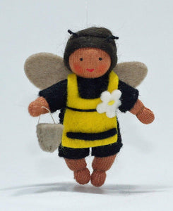Handmade Bee Pixie Doll by Ambrosius – Eco-Friendly Wool Felt Waldorf Toy from Eco Flower Fairies LLC