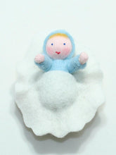 Baby in Walnut Cradle (miniature non-detachable hanging felt doll set) - Eco Flower Fairies LLC - Waldorf Doll Shop - Handmade by Ambrosius