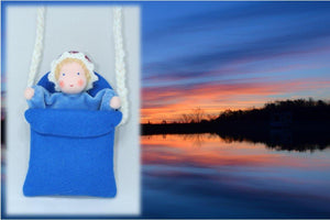 Baby in Pocket Purse (soft felt doll set) - Eco Flower Fairies - Waldorf Doll Shop - Handmade by Ambrosius