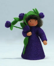 Handmade Blueberry Fairy Doll by Ambrosius – Eco-Friendly Wool Felt Waldorf Toy from Eco Flower Fairies LLC