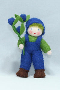 Handmade Blueberry Pixie Doll by Ambrosius – Eco-Friendly Wool Felt Waldorf Toy from Eco Flower Fairies LLC