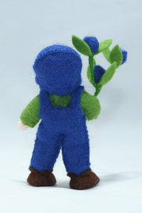 Blueberry Pixie Doll – 2.5” & 3.5” Handmade Felt Waldorf Decorations by Ambrosius