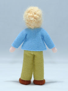Dollhouse Brother – 4” Handmade Felt Waldorf Doll by Ambrosius