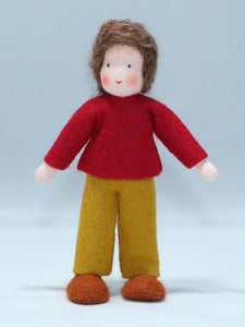 Handmade Brother Doll by Ambrosius – Eco-Friendly Wool Felt Waldorf Toy from Eco Flower Fairies LLC