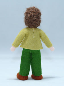 Dollhouse Brother – 4” Handmade Felt Waldorf Doll by Ambrosius
