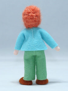 Dollhouse Brother – 4” Handmade Felt Waldorf Doll by Ambrosius