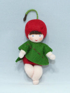 Handmade Cherry Baby Doll by Ambrosius – Eco-Friendly Wool Felt Waldorf Toy from Eco Flower Fairies LLC