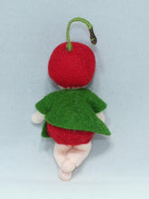 Cherry Baby Doll – 2.5” Handmade Felt Waldorf Decoration by Ambrosius
