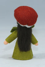 Chestnut Fairy (miniature standing felt doll, fruit hat)
