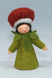 Handmade Chestnut Fairy Doll by Ambrosius – Eco-Friendly Wool Felt Waldorf Toy from Eco Flower Fairies LLC