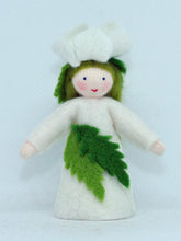 Christmas Rose Fairy (miniature standing felt doll, flower hat)