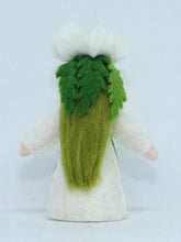 Christmas Rose Fairy (miniature standing felt doll, flower hat)
