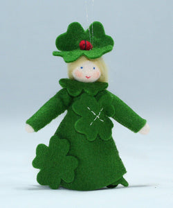 Handmade Clover Princess Doll by Ambrosius – Eco-Friendly Wool Felt Waldorf Toy from Eco Flower Fairies LLC