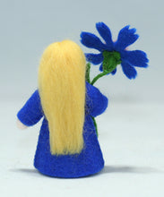 Cornflower Fairy Doll – 2.5” & 3" Handmade Felt Waldorf Decorations by Ambrosius