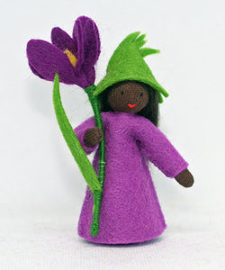 Handmade Crocus Fairy Doll by Ambrosius – Eco-Friendly Wool Felt Waldorf Toy from Eco Flower Fairies LLC