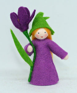 Handmade Crocus Fairy Doll by Ambrosius – Eco-Friendly Wool Felt Waldorf Toy from Eco Flower Fairies LLC
