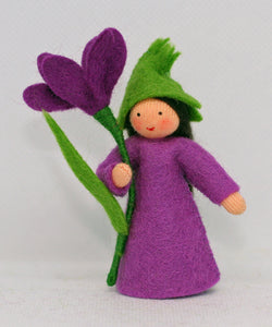 Handmade Crocus Fairy Doll by Ambrosius – Eco-Friendly Wool Felt Waldorf Toy from Eco Flower Fairies LLC