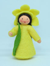 Daffodil Fairy (miniature standing felt doll, flower hat)