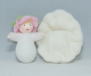 Flower Baby Doll – 2” Handmade Felt Waldorf Decoration by Ambrosius