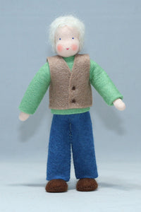 Handmade Grandfather Doll by Ambrosius – Eco-Friendly Wool Felt Waldorf Toy from Eco Flower Fairies LLC