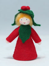 Handmade Holly Berry Fairy Doll by Ambrosius – Eco-Friendly Wool Felt Waldorf Toy from Eco Flower Fairies LLC