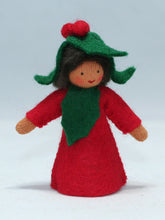 Handmade Holly Berry Fairy Doll by Ambrosius – Eco-Friendly Wool Felt Waldorf Toy from Eco Flower Fairies LLC