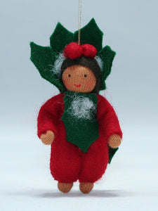 Handmade Holly Baby Doll by Ambrosius – Eco-Friendly Wool Felt Waldorf Toy from Eco Flower Fairies LLC