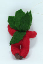 Holly Berry Baby Doll – 2.5" Handmade Felt Waldorf Decoration by Ambrosius