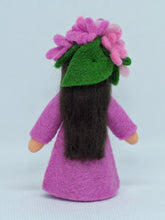 Lilac Fairy (miniature standing felt doll, flower hat)