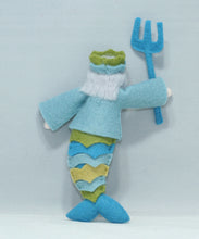 Mermaid King Doll – 5" Handmade Felt Waldorf Decoration by Ambrosius