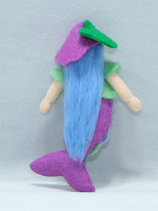 Mermaid Princess Doll – 3.5" Handmade Felt Waldorf Decoration by Ambrosius