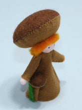 Mushroom World - Portabella Mushroom Fairy Doll – 2.5" Handmade Felt Waldorf Decoration by Ambrosius