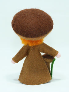 Mushroom World - Portabella Mushroom Fairy Doll – 2.5" Handmade Felt Waldorf Decoration by Ambrosius