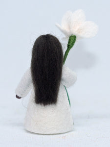 Narcissus Fairy Doll – 2.5" Handmade Felt Waldorf Decoration by Ambrosius