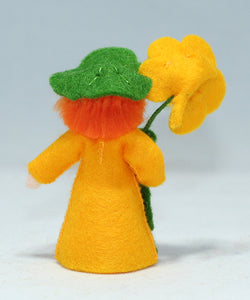 Nasturtium Fairy Doll – 2.5" & 3" Handmade Felt Waldorf Decorations by Ambrosius