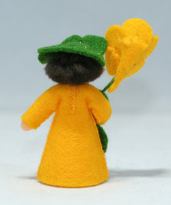 Nasturtium Fairy Doll – 2.5" & 3" Handmade Felt Waldorf Decorations by Ambrosius