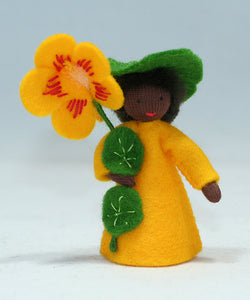 Handmade Nasturtium Fairy Doll by Ambrosius – Eco-Friendly Wool Felt Waldorf Toy from Eco Flower Fairies LLC
