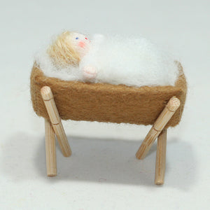 Nativity Doll Set - Holy Family – 3" & 3.5" Handmade Felt Waldorf Decorations by Ambrosius