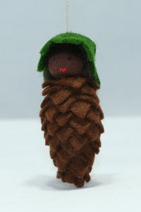 Handmade Pine Cone Baby Doll by Ambrosius – Eco-Friendly Wool Felt Waldorf Toy from Eco Flower Fairies LLC