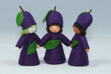 Plum Prince (miniature standing felt doll, fruit hat)
